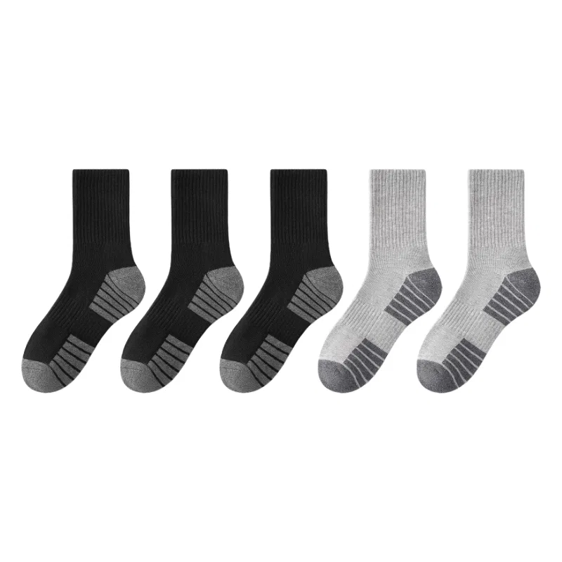 Носки детские унисекс с принтом, набор из 5 пар, MADALLO, Light Gray 3+Black 2 — фото 3
