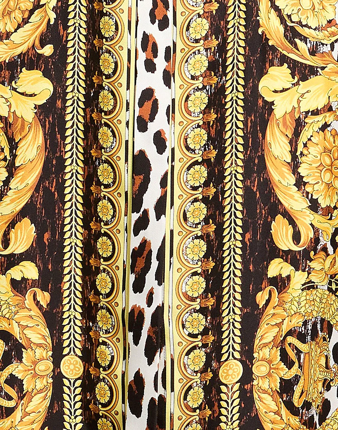 Женское платье-рубашка с принтом леопард Versace, бежевый — фото 4