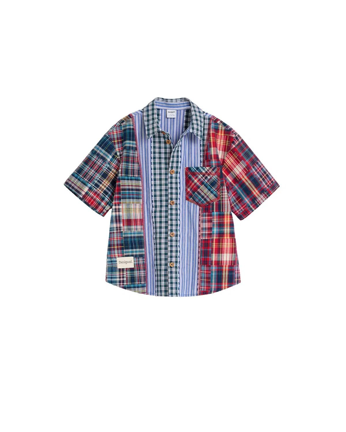 Детская рубашка для мальчиков с пэчворк Desigual, Azul