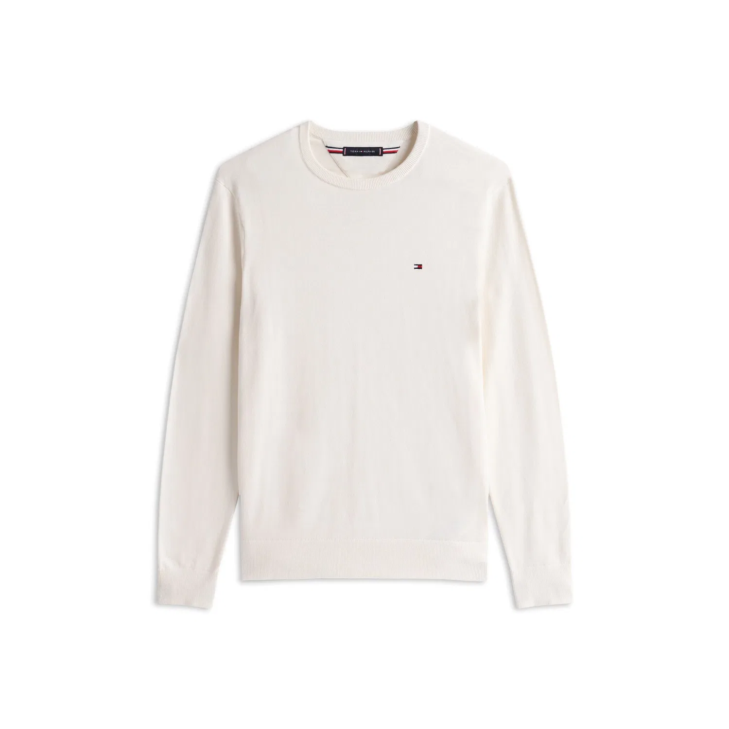 Мужской джемпер с круглым вырезом Essential Cotton Tommy Hilfiger, Ivory Petal — фото 2