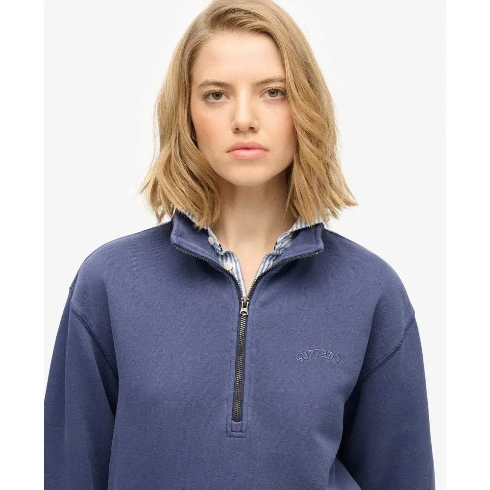 Худи с полузастежкой Superdry Essential Logo Gd, синий — фото 4