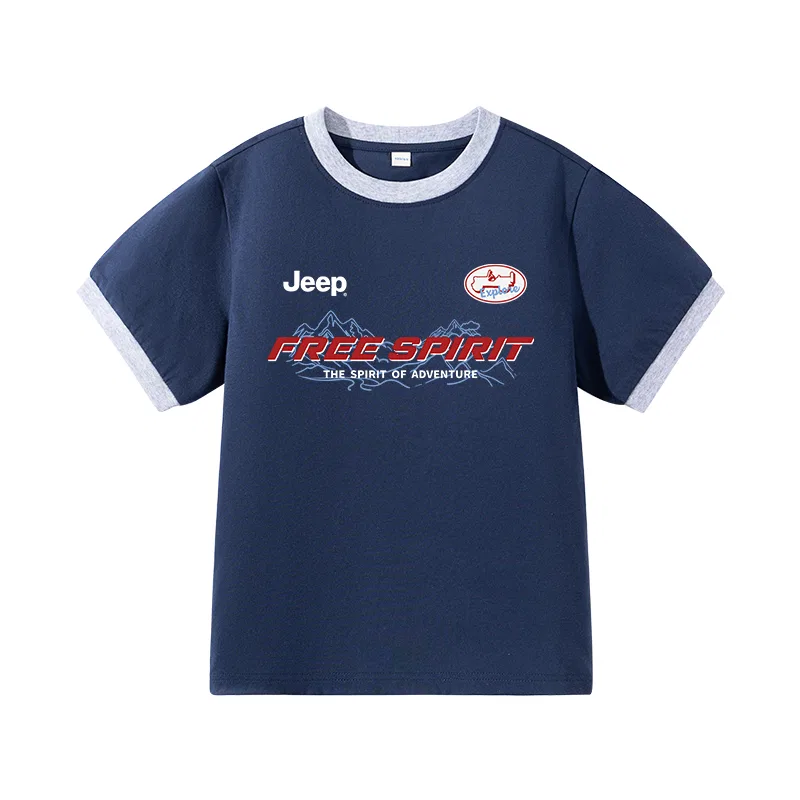 Детская футболка с круглым вырезом Jeep, Navy Blue/E Spirit