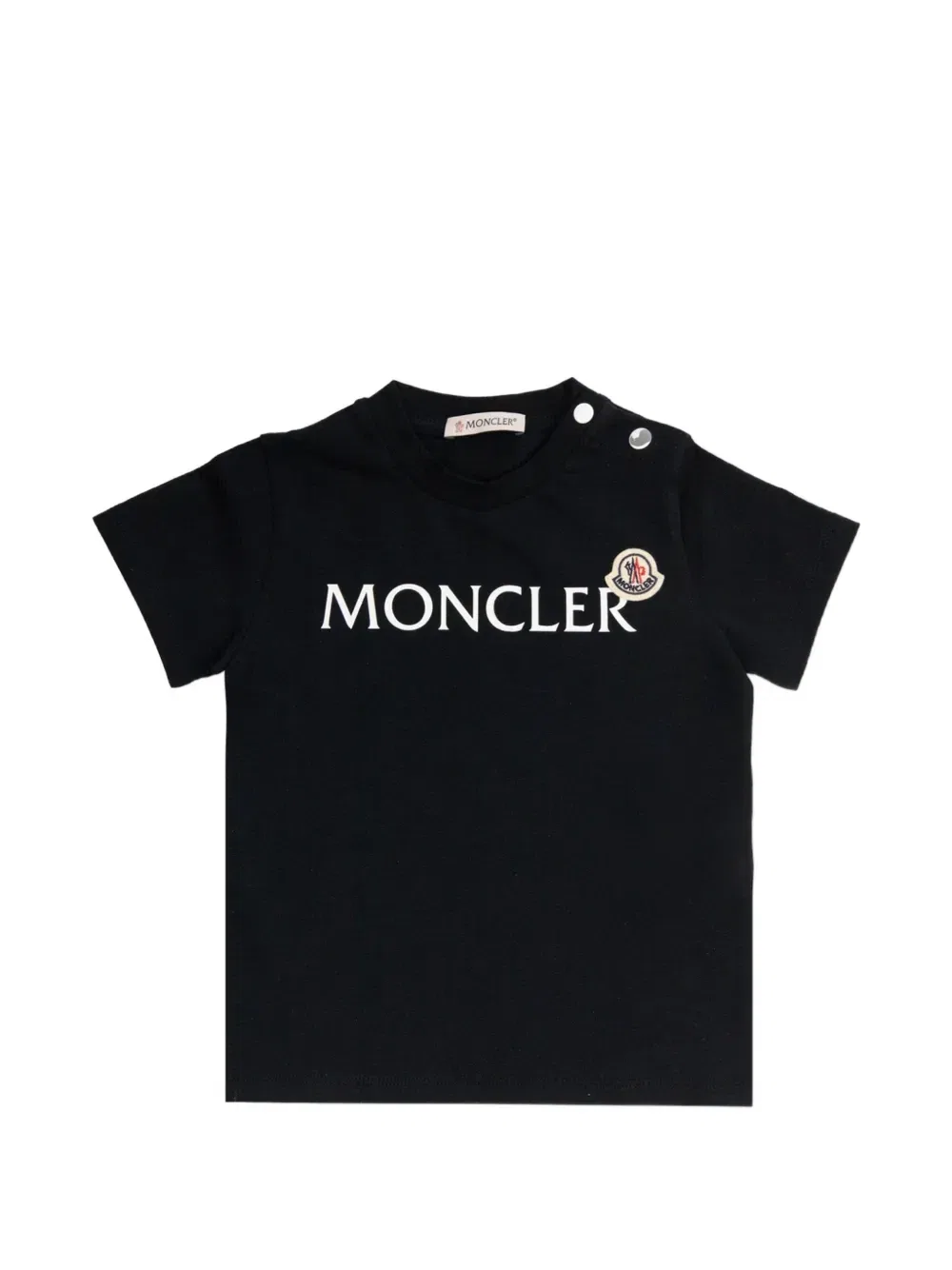 Футболка с нашивкой-логотипом Moncler Enfant, черный
