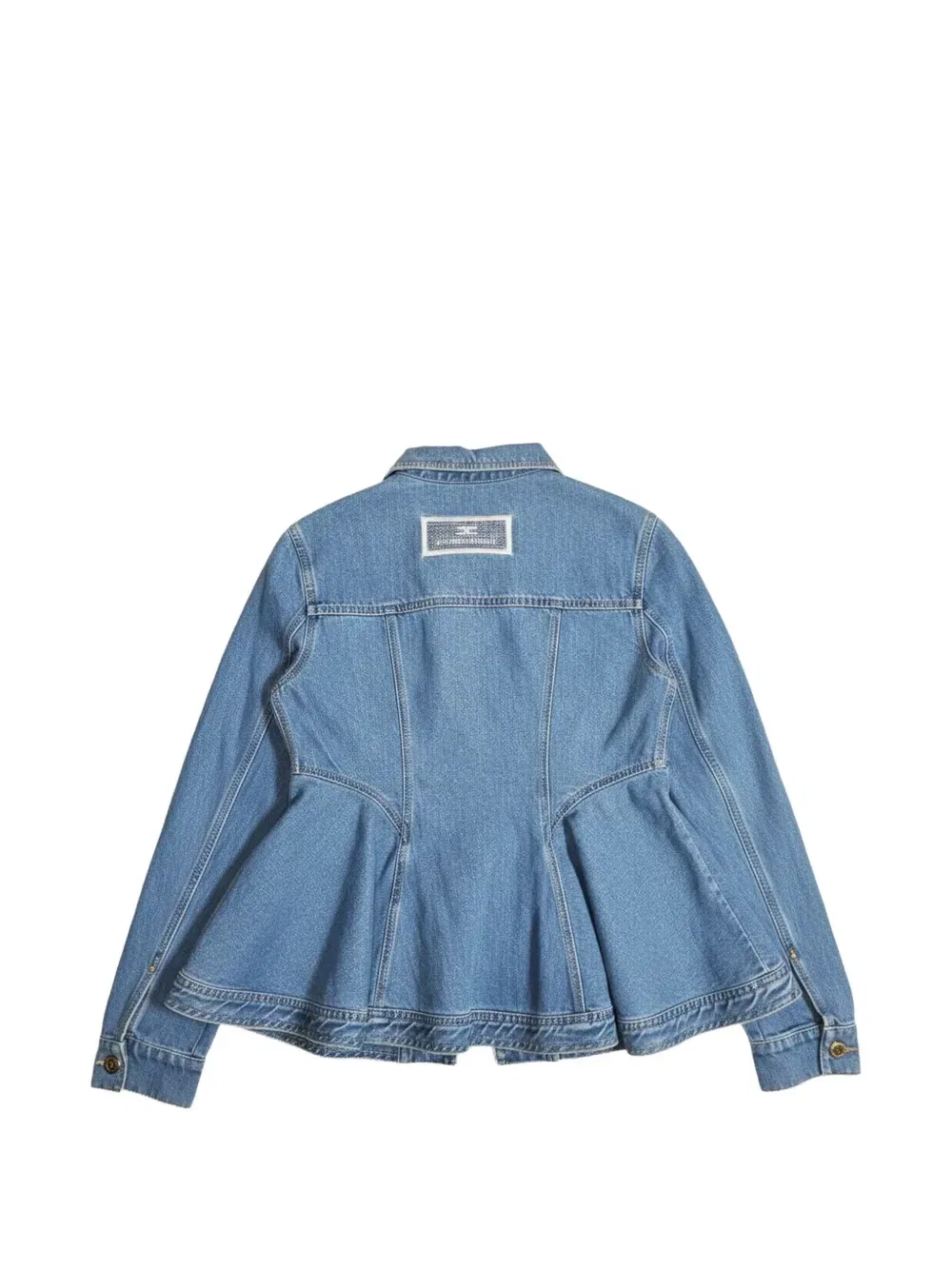 Джинсовая куртка с баской Elisabetta Franchi Kids, синий — фото 2