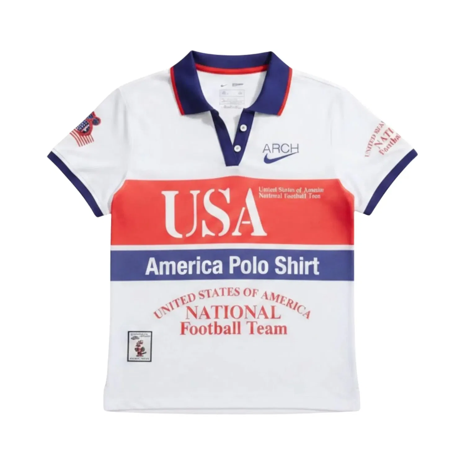 Поло Nike Wmns Usa x V.A.A. Short-Sleeve, белый