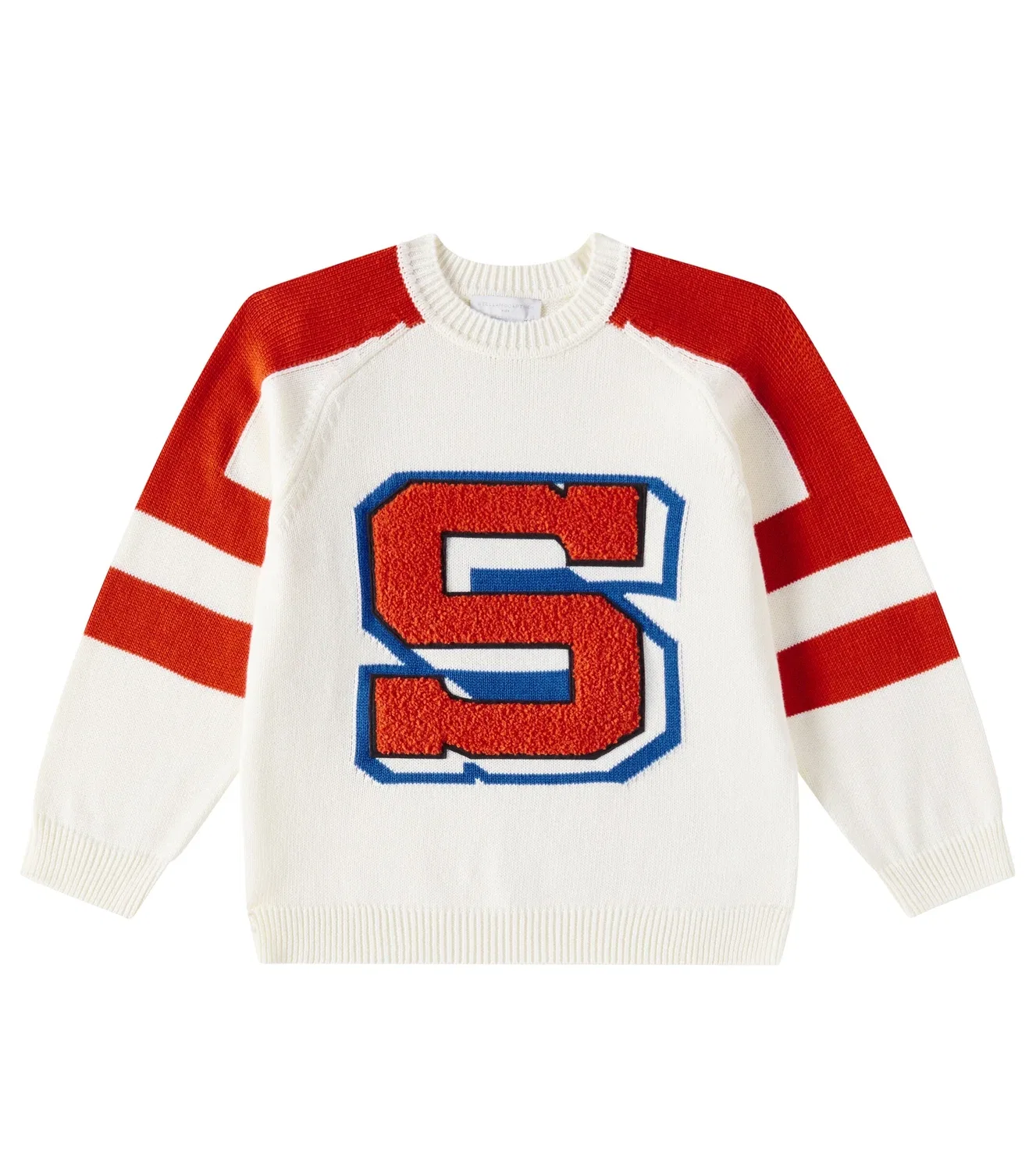 Свитер хлопковый с вышивкой Stella Mccartney Kids, белый
