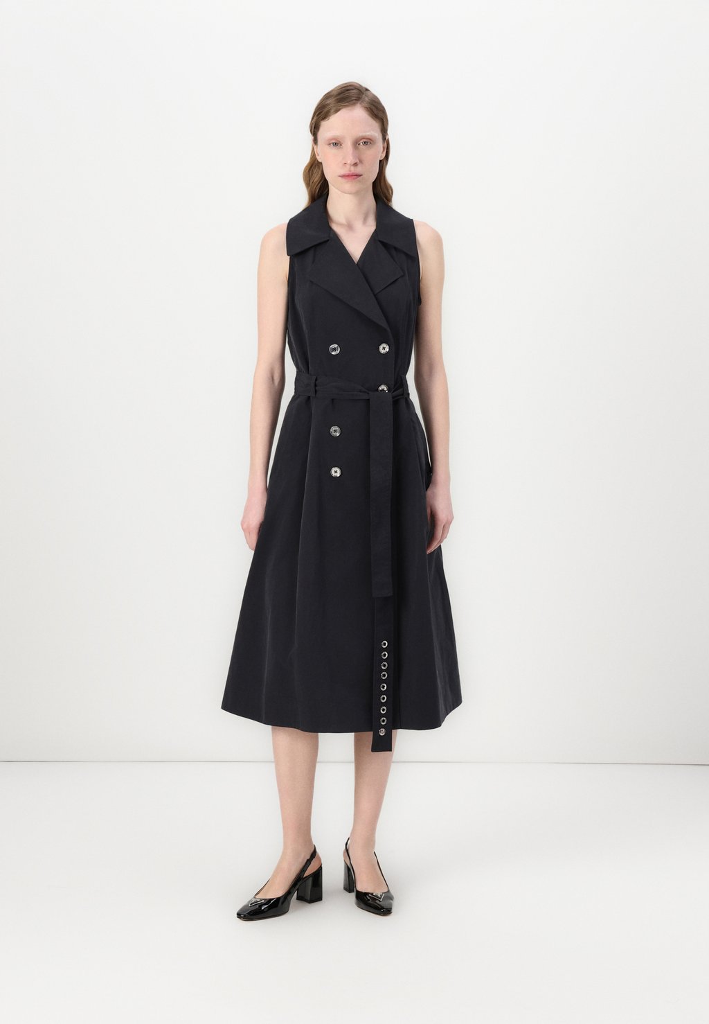 

Повседневное платье DOUBLE BREAST FIT FLARE DKNY, черный