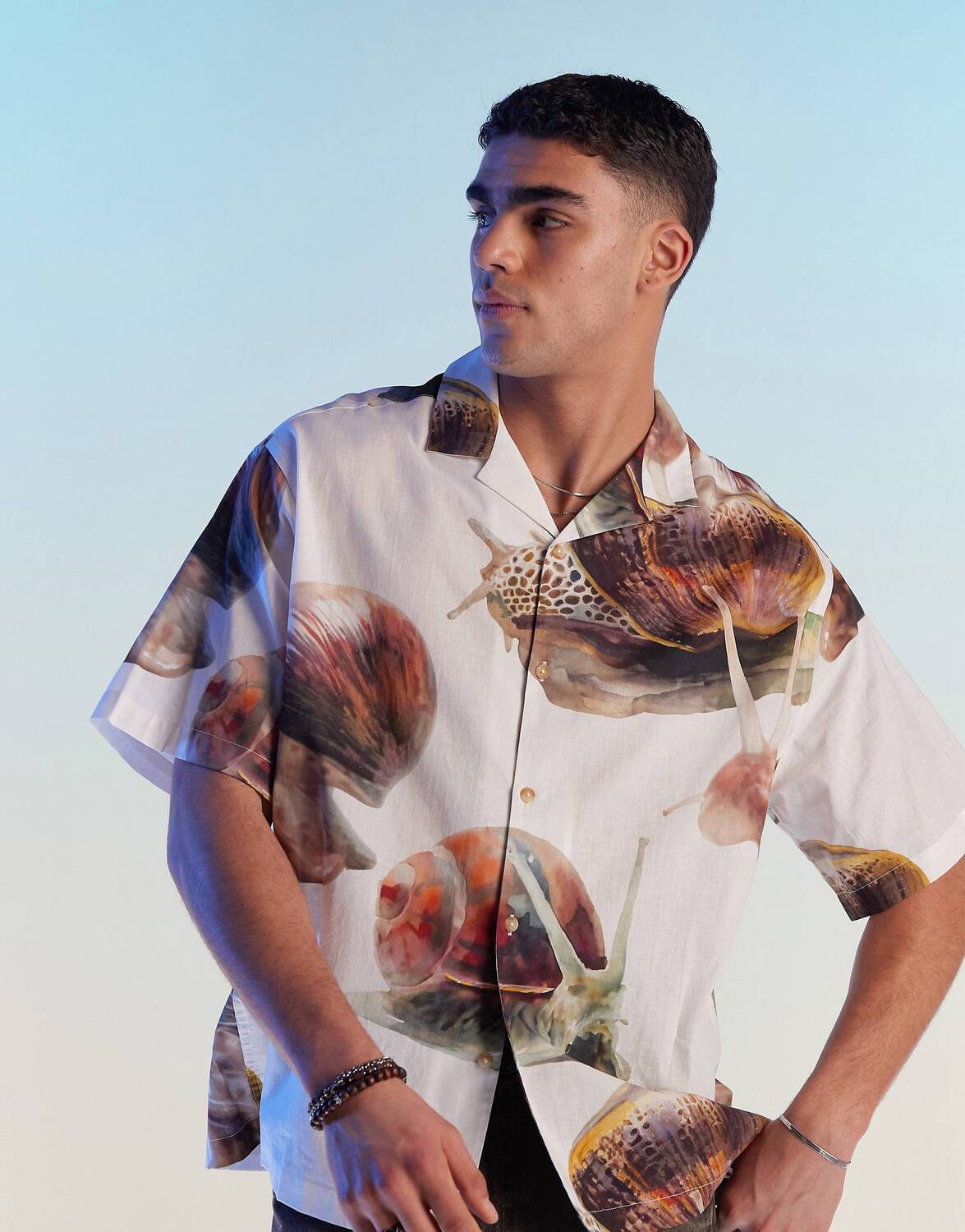 

Рубашка Asos Desisgn Oversized Snail Print, белый