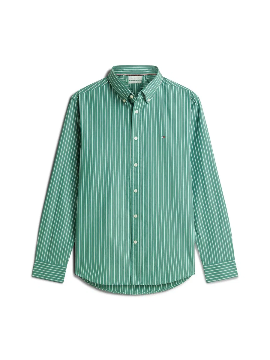 Рубашка на пуговицах TOMMY HILFIGER Regular fit Button Up Shirt 'Flex' цвета нефрит