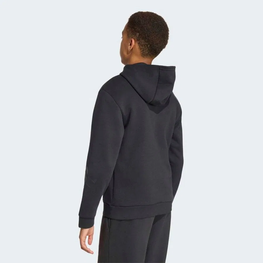 Детский свитшот с капюшоном adidas KR7312 J FI 3S HD, Черный — фото 3