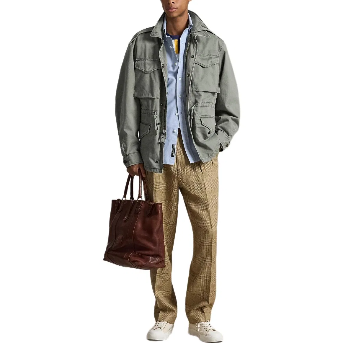 Мужская куртка с лацканами, приталенная, Polo Ralph Lauren, Olive Green — фото 3