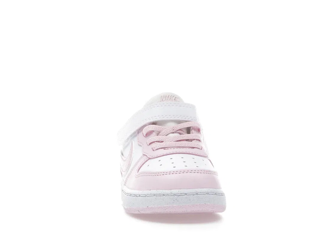 Детские кроссовки без шнуровки Nike Court Borough Low Recraft Nike, White/Pink Foam — фото 2