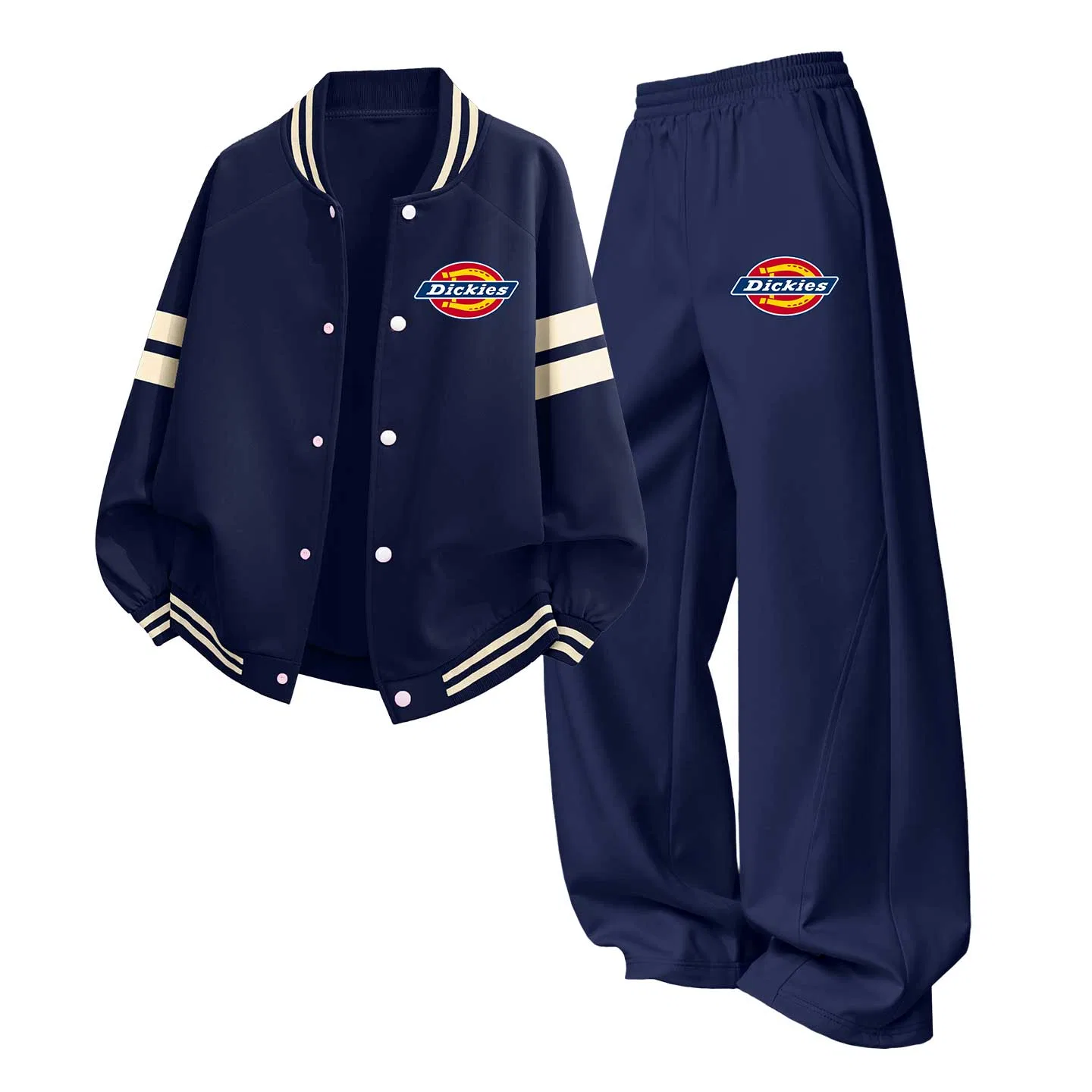 Детский спортивный комплект в ретро-стиле S Logo K Dickies, Rose Red/Navy Blue — фото 3