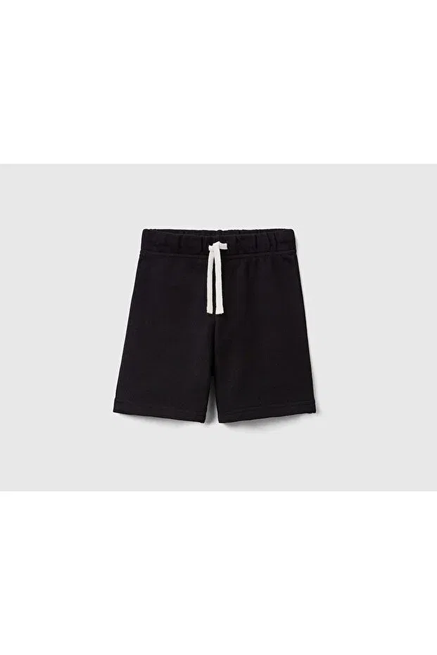 Детские шорты для мальчиков хлопковые Benetton Logo Bermuda Sweat Shorts United Colors Of Benetton, Black