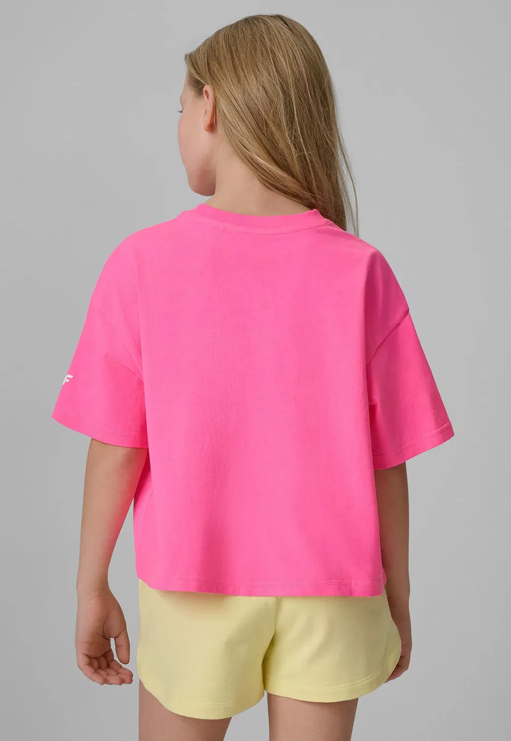 Футболка свободная z nadrukiem dziewczęcy - żółty 158/164 (12-14 лат) - футболка с принтом 4F, Pink Neon — фото 3