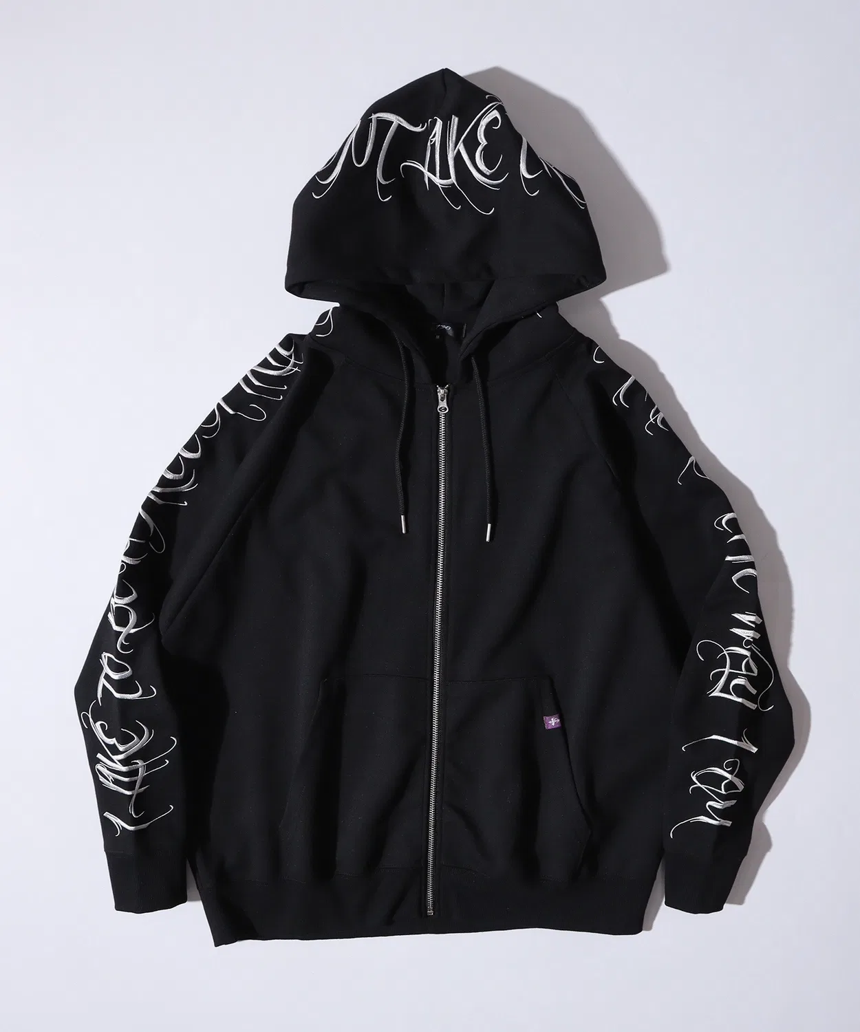 Детский худи с длинным рукавом без принта, с вышивкой, модель Sleeve Embroidered Full-Zip Hoodie RE730, Gray — фото 2