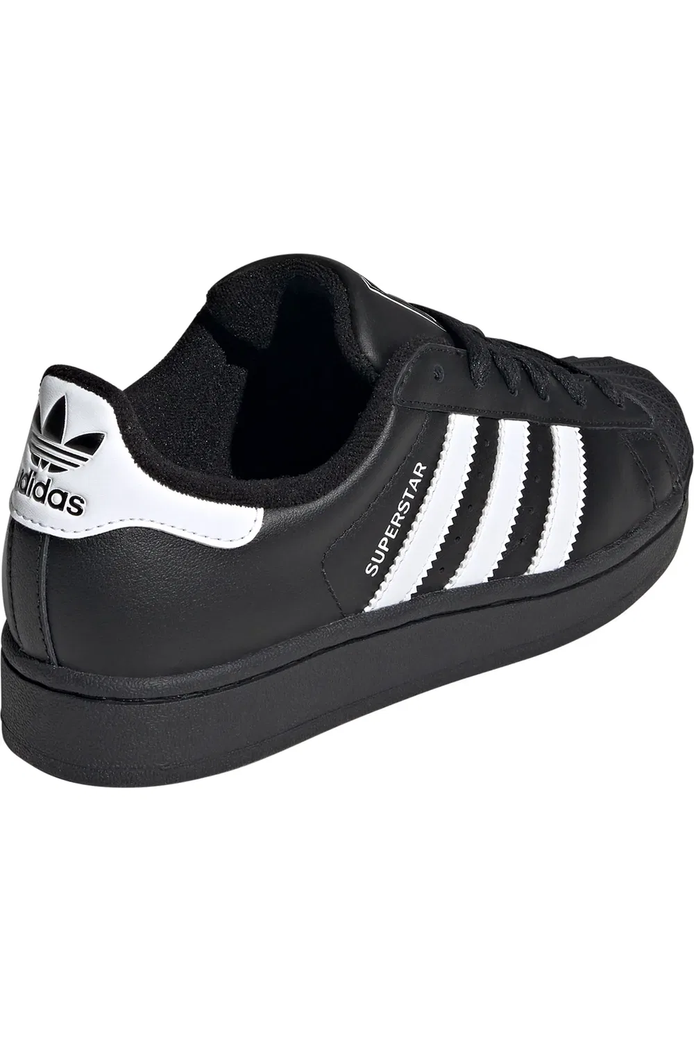 Детские кроссовки на шнуровке Superstar adidas, Black/White Superstar Logo — фото 2