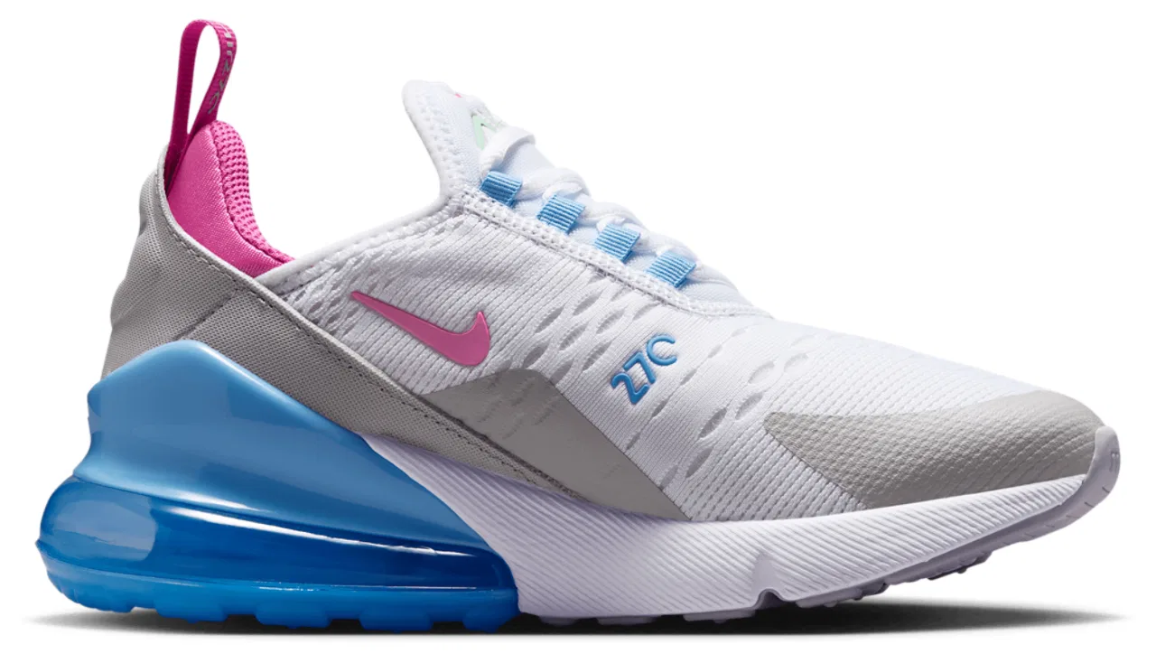 Детские кроссовки Air Max 270 Nike, цвет White/Pinksicle/Football Blue