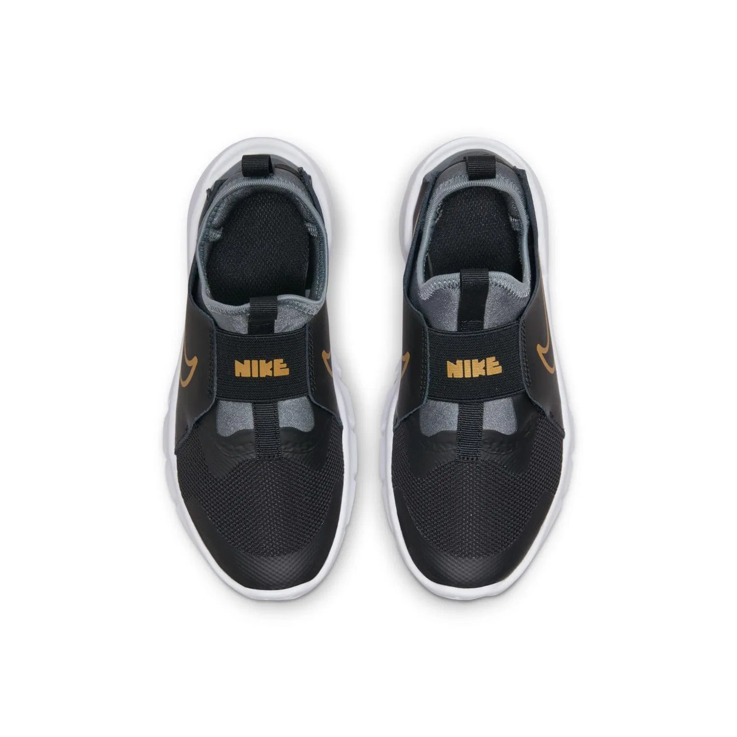 Детские кроссовки для мальчиков с закрытым носком Flex Runner 2 NIKE, Black White Gold — фото 3