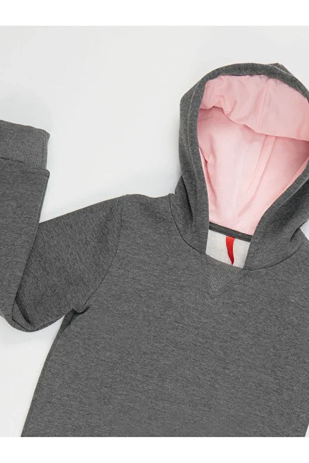 Детские свитшот для девочек с принтом Cute Rabbit Girl's Sweatshirt Denokids, Gray