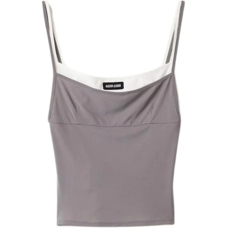 Женская майка-камисоль с принтом Steel Gray, MIU MIU