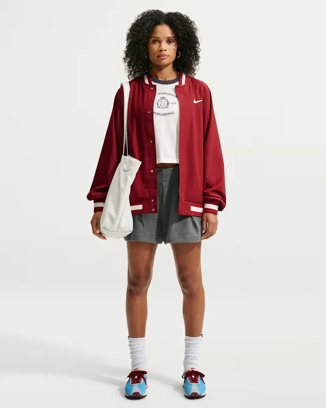Женские плиссированные шорты с высокой посадкой Nike Studio Fleece Lightweight "French Terry", Charcoal Heather/Sail