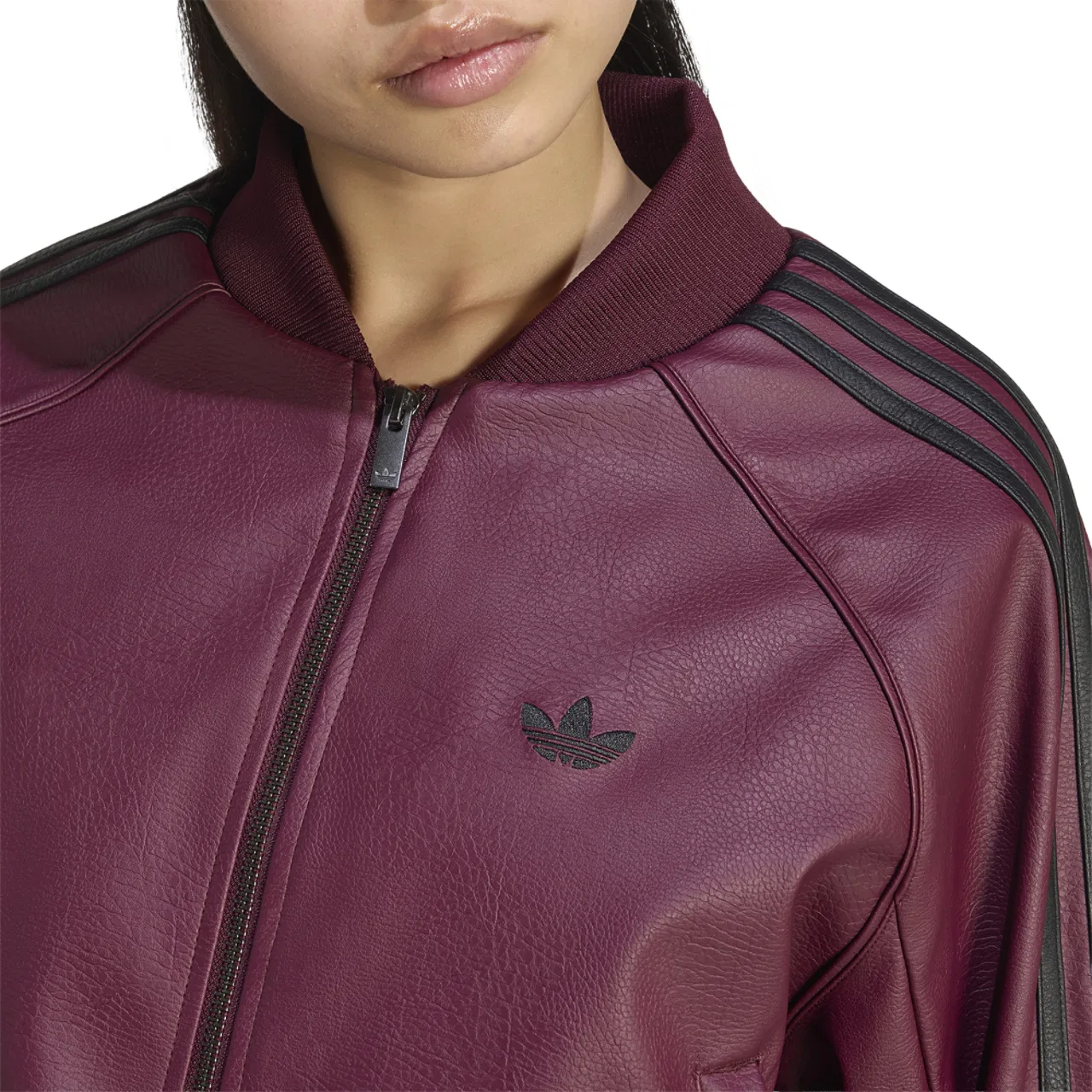 Женская куртка Superstar Track Top Adidas, цвет Maroon/Black/Dark Football Gold — фото 3