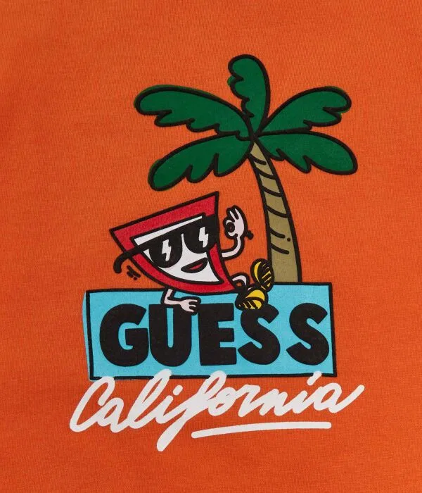 Детская футболка с круглым вырезом Guess, Arancione — фото 4