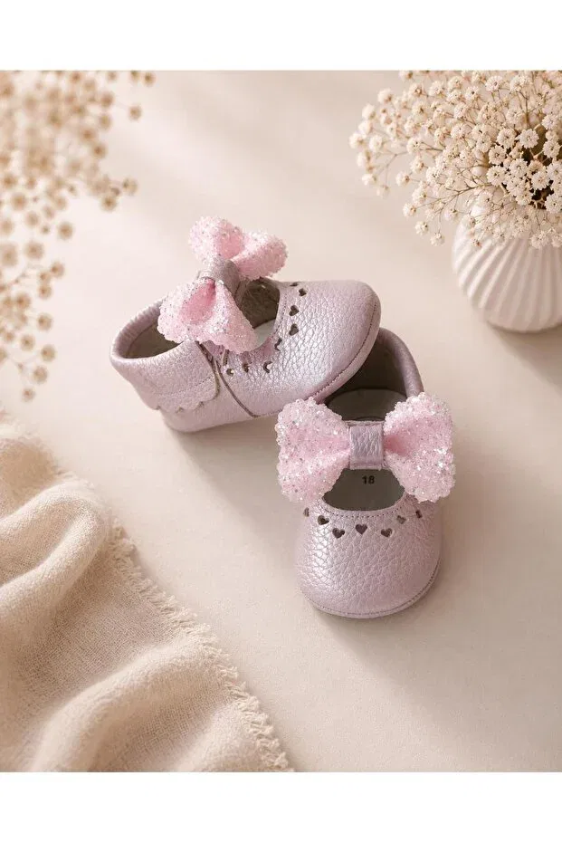 Детские мокасины из натуральной кожи Lilac genuine leather baby moccasins Viela Gift Atelier, Purple — фото 2