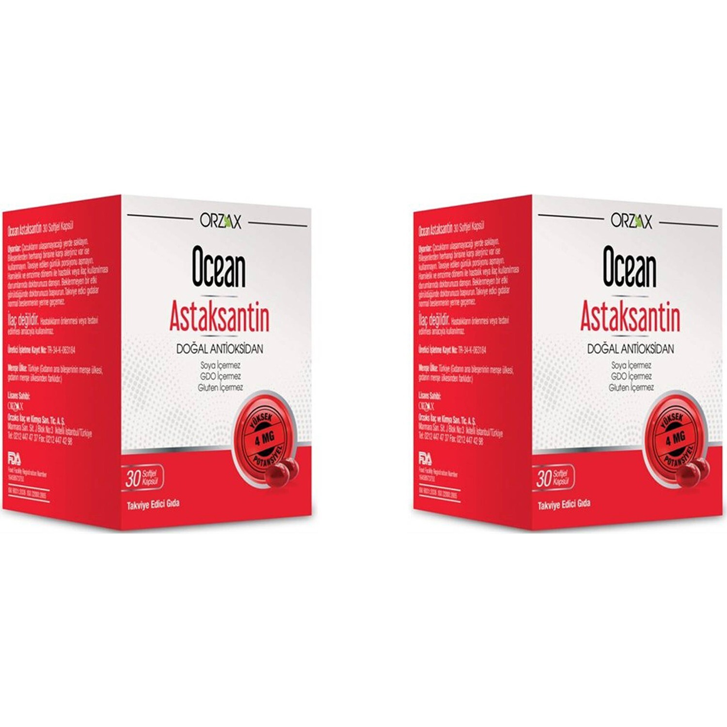 

Омега-3 Plus Orzax Ocean Astaxanthin, 2 упаковки по 30 мягких желатиновых капсул