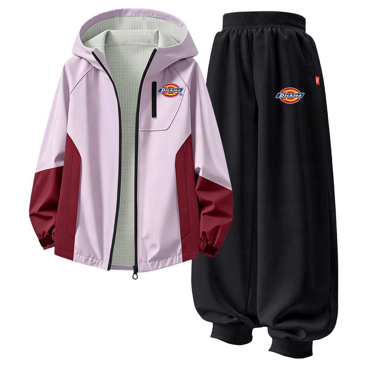 Детский комплект спортивных костюмов с капюшоном Dickies, Silicone Standard K Cloud Cherry Blossom Pink+Standard Thick K Black