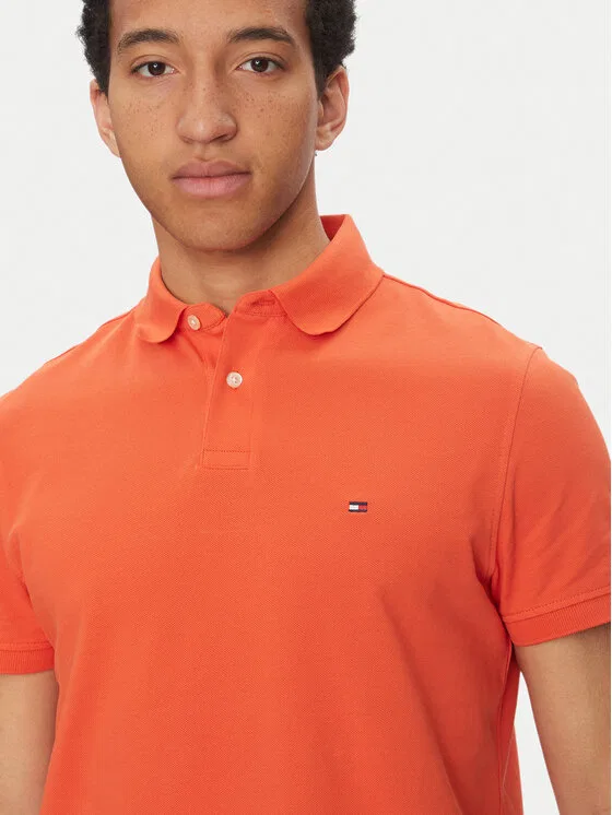 Поло regular fit Tommy Hilfiger, оранжевый — фото 4