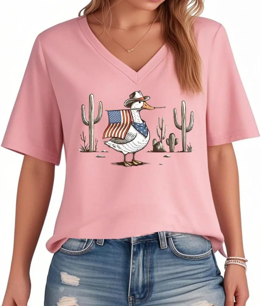 Мужская футболка с патриотическим принтом Goose, Pink