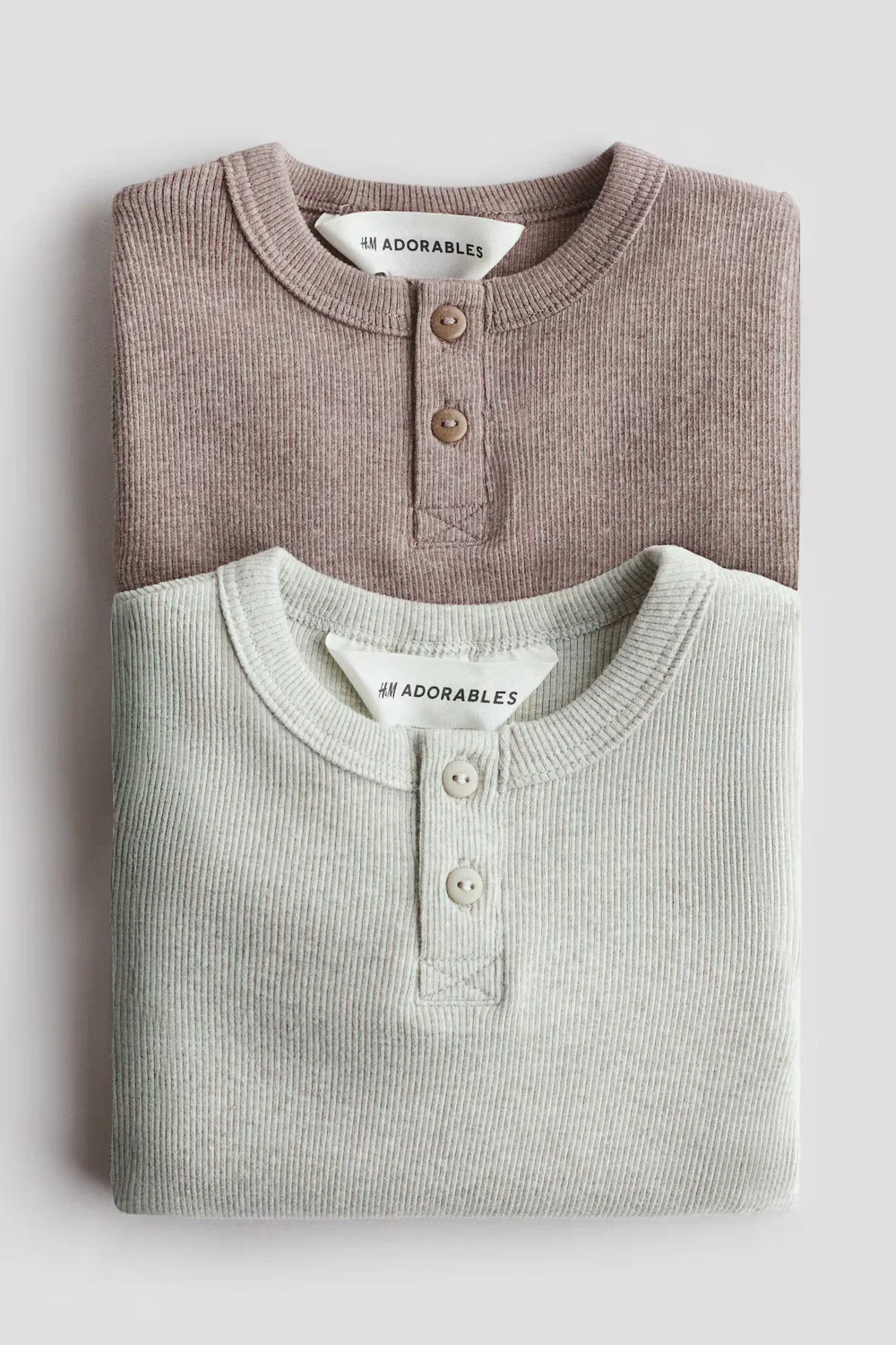 Комплект из двух хлопковых рубашек-поло H&M, Hellgrün/Beige — фото 2