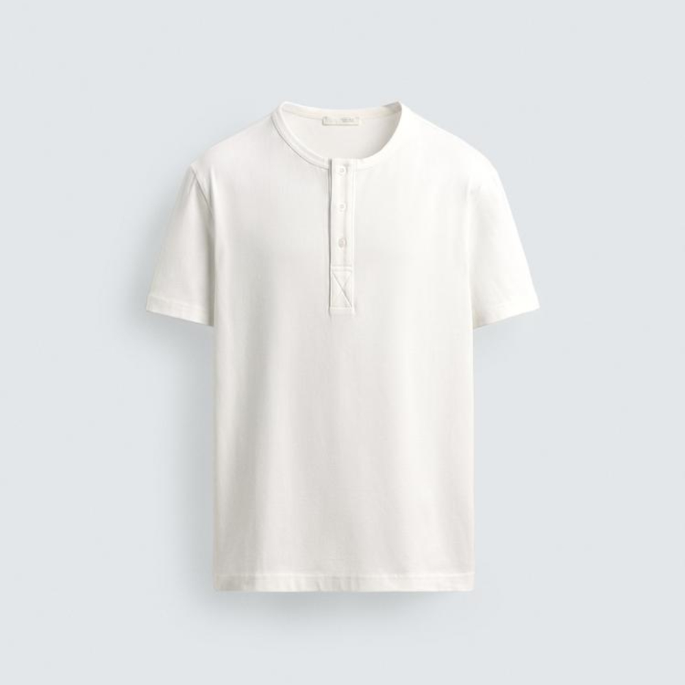

Футболка Zara Henley Neck, белый
