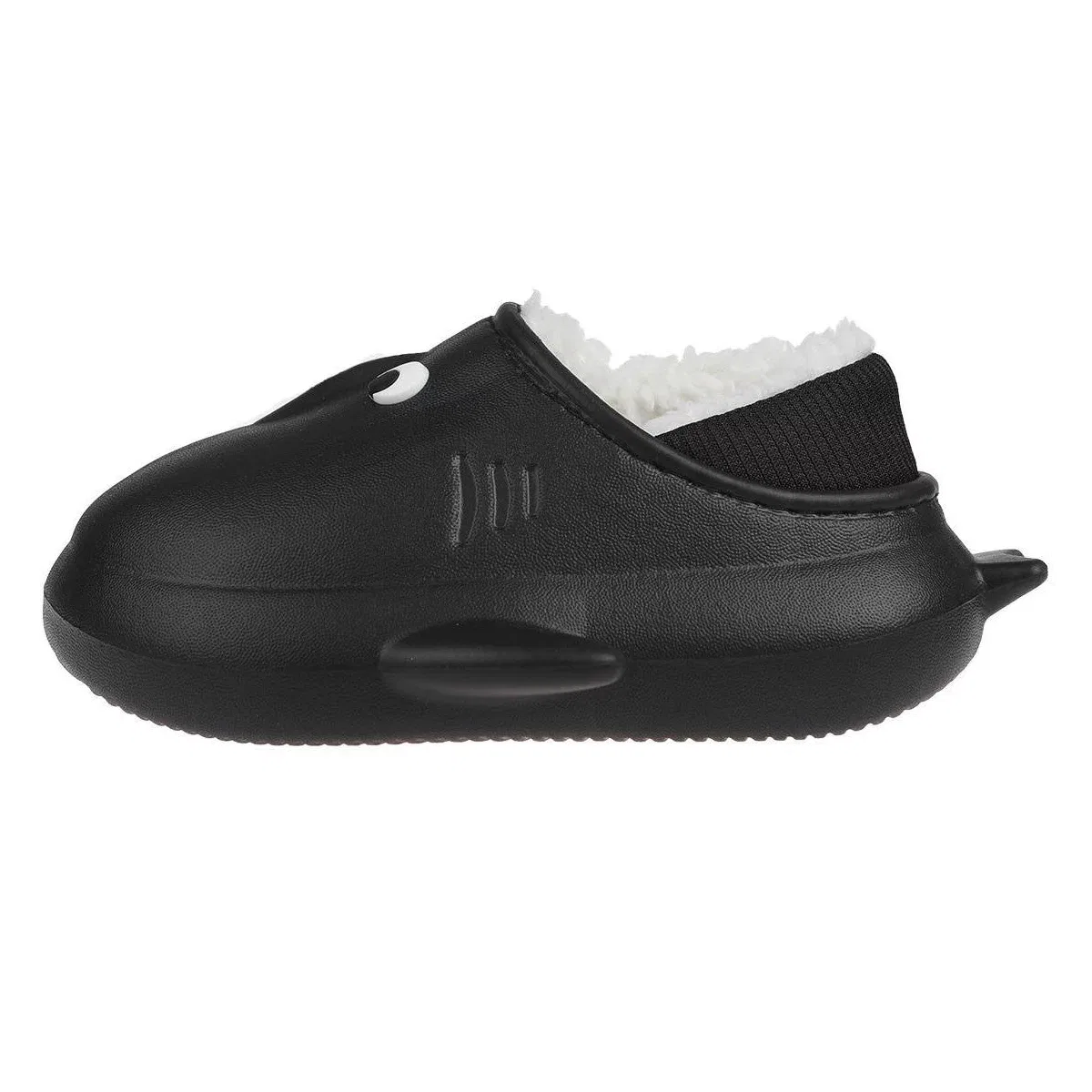 Детские сабо для мальчиков с меховой подкладкой Shark and Dog Clogs Foamwalk, Black — фото 3