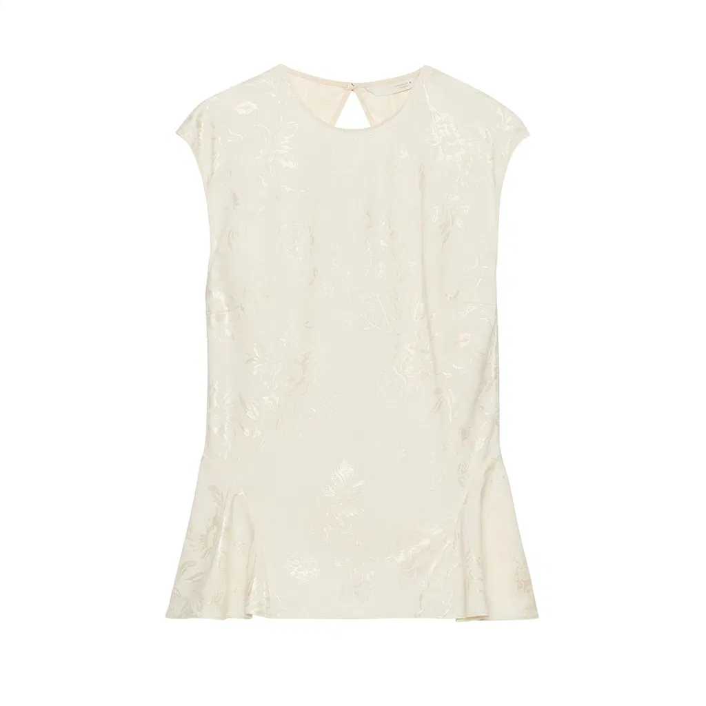 Женская рубашка с круглым вырезом Nude/Beige ZARA