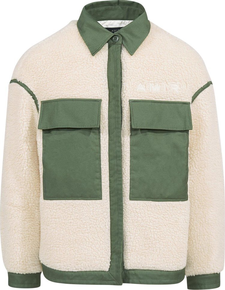 

Куртка Amiri Workwear Sherpa Jacket Alabaster/Sage, белый