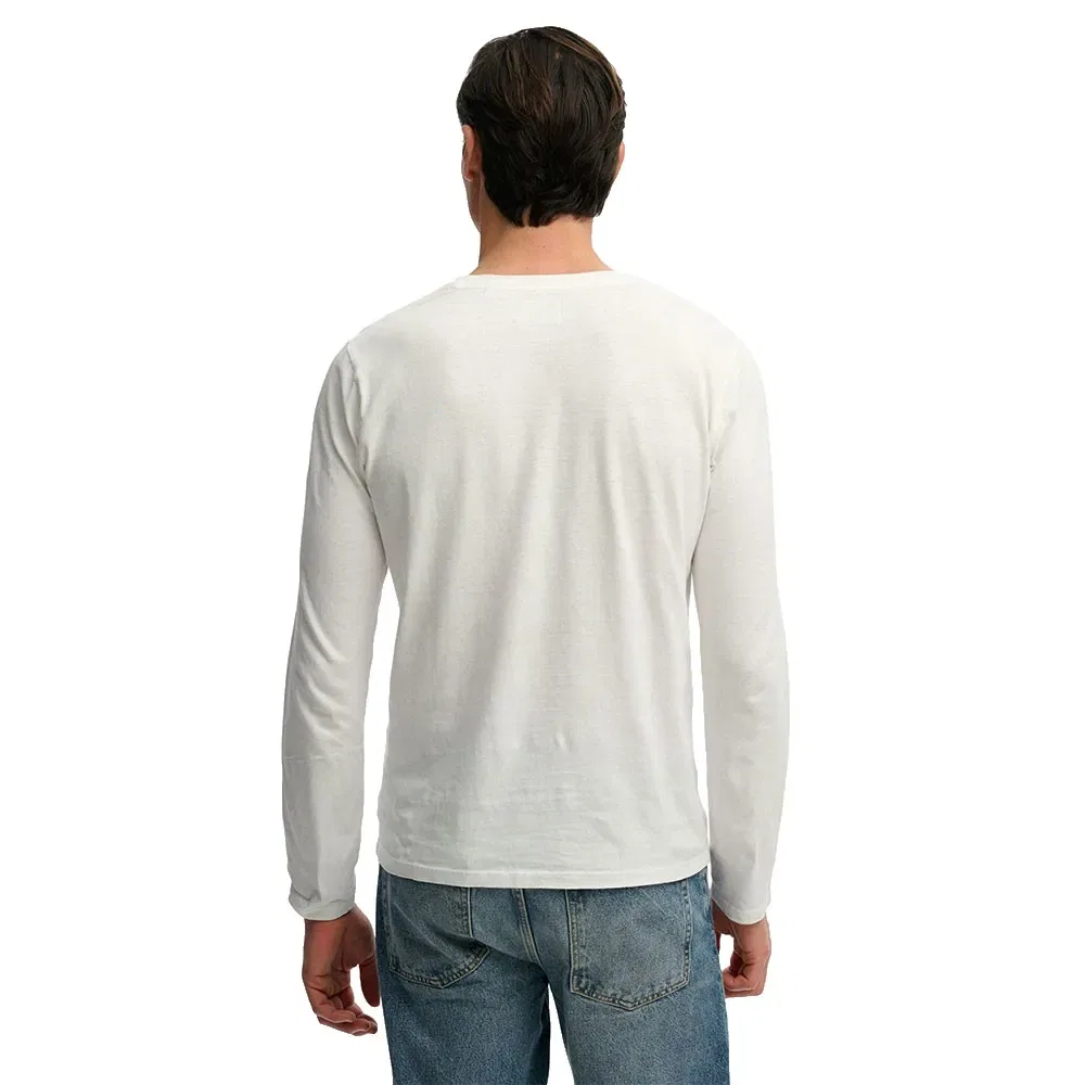 Мужская футболка с длинным рукавом Classic Cotton Linen Superdry, White — фото 2