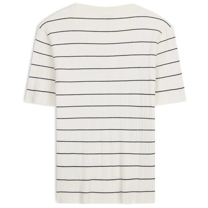 Вязаный топ, модель Crew Neck, Calvin Klein, Ivory — фото 3