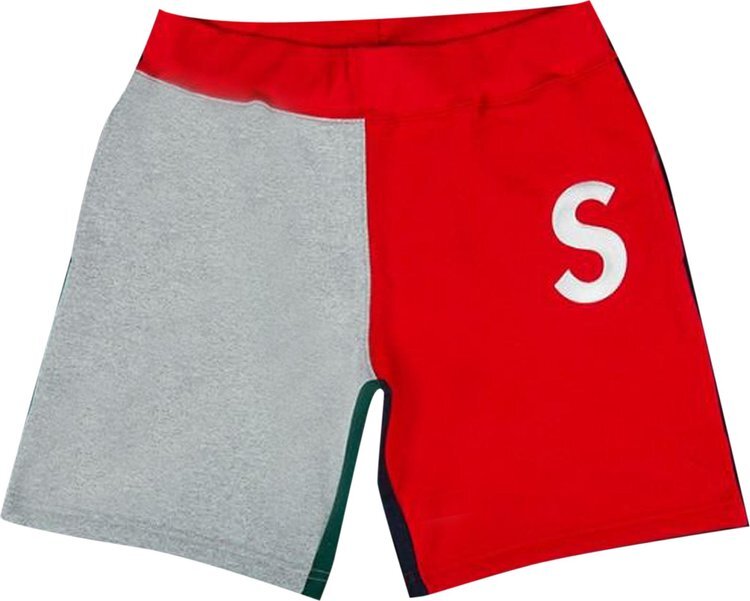 Спортивные шорты Supreme S Logo Colorblocked Sweatshort 'Red', красный — фото 2