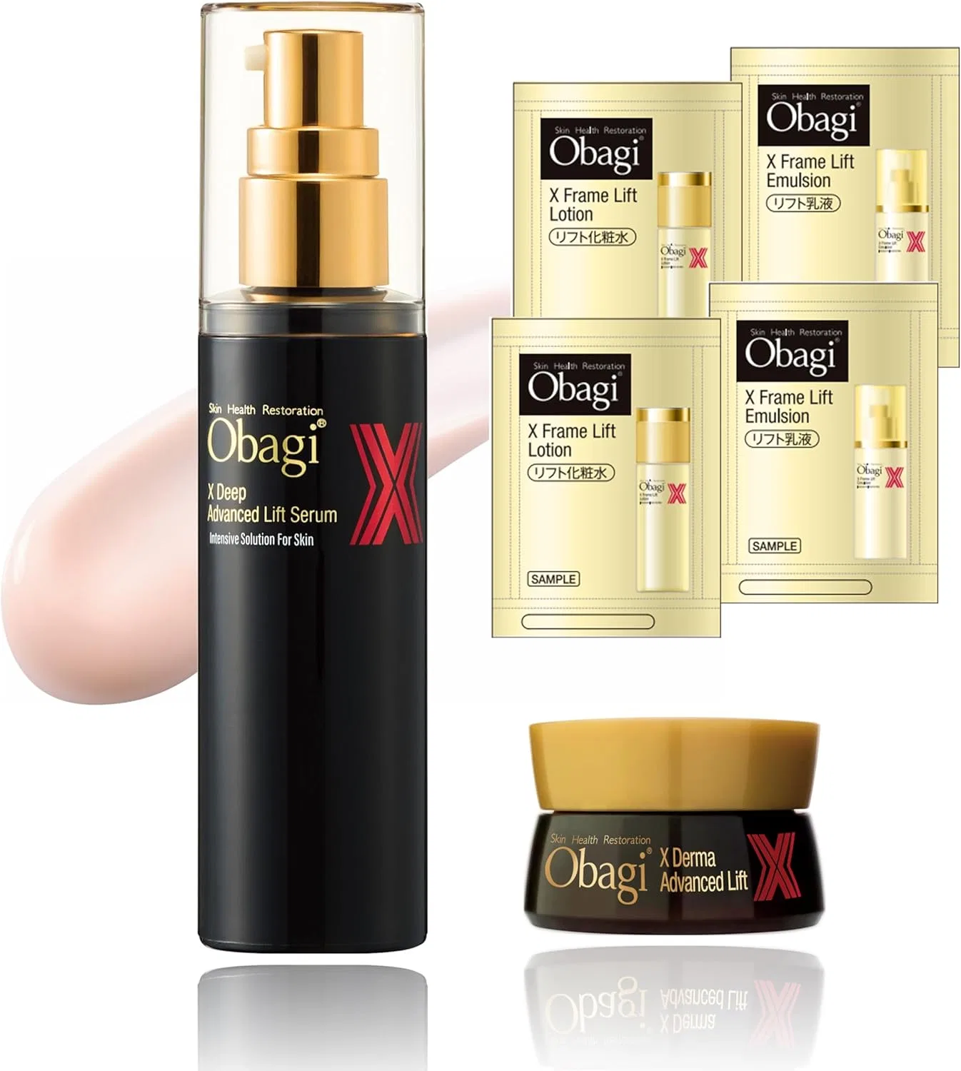 Набор для лица Obagi X Deep Advanced Drift Serum с мини-кремом и саше