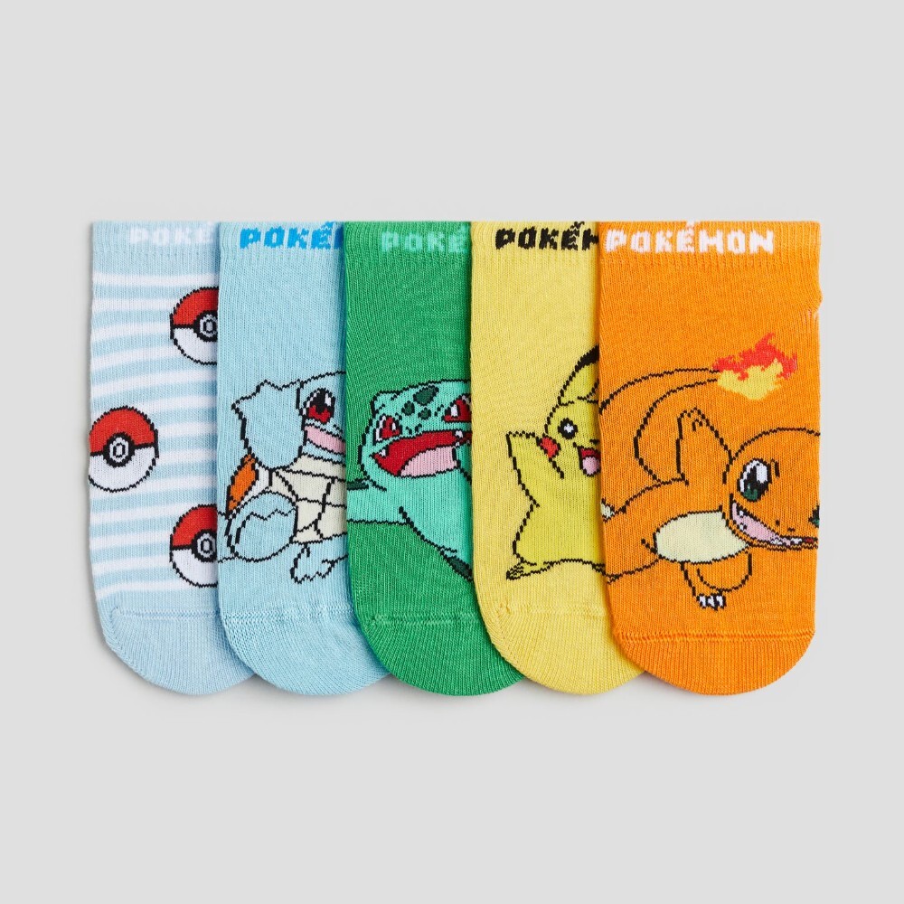 

Комплект носков H&M Kids Ankle Pokémon, 5 предметов, мультиколор