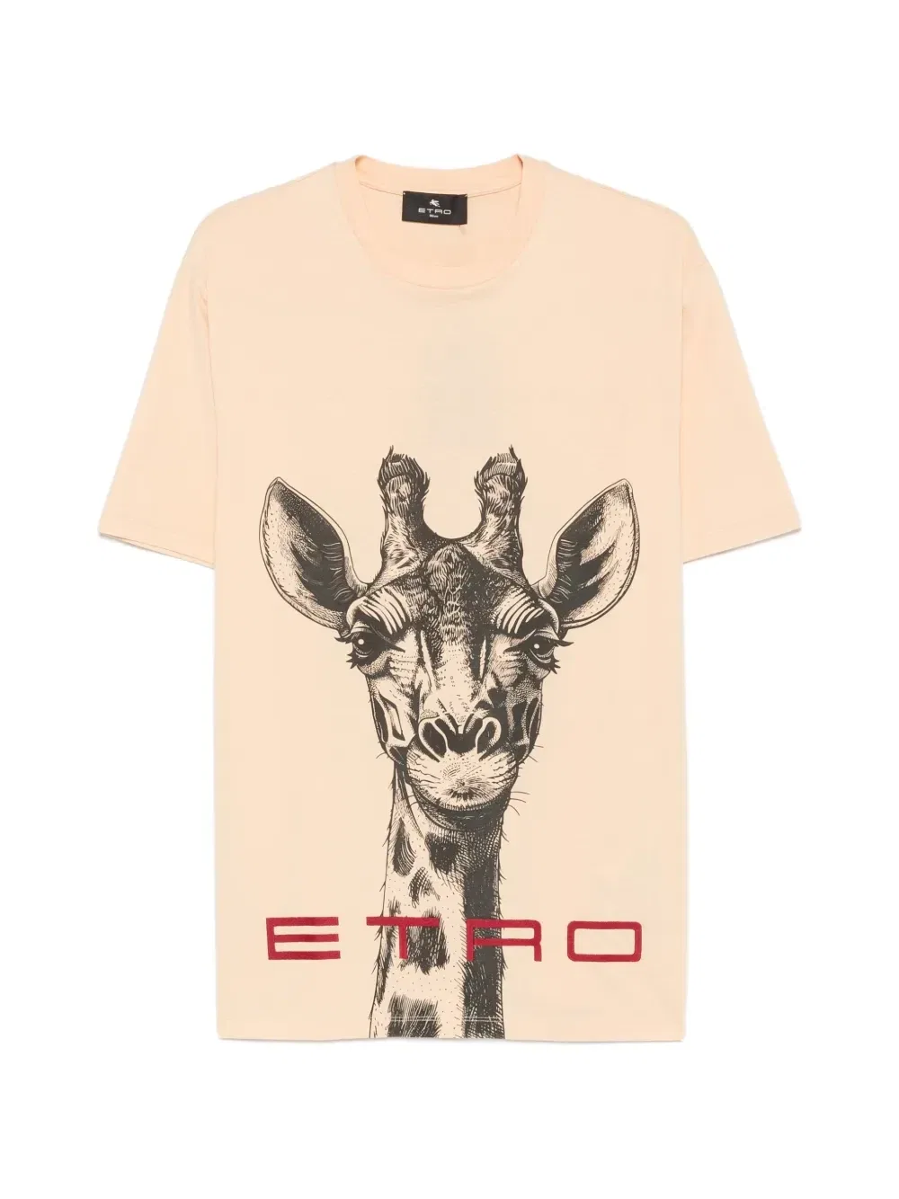 Футболка с логотипом и жирафом Etro, бежевый