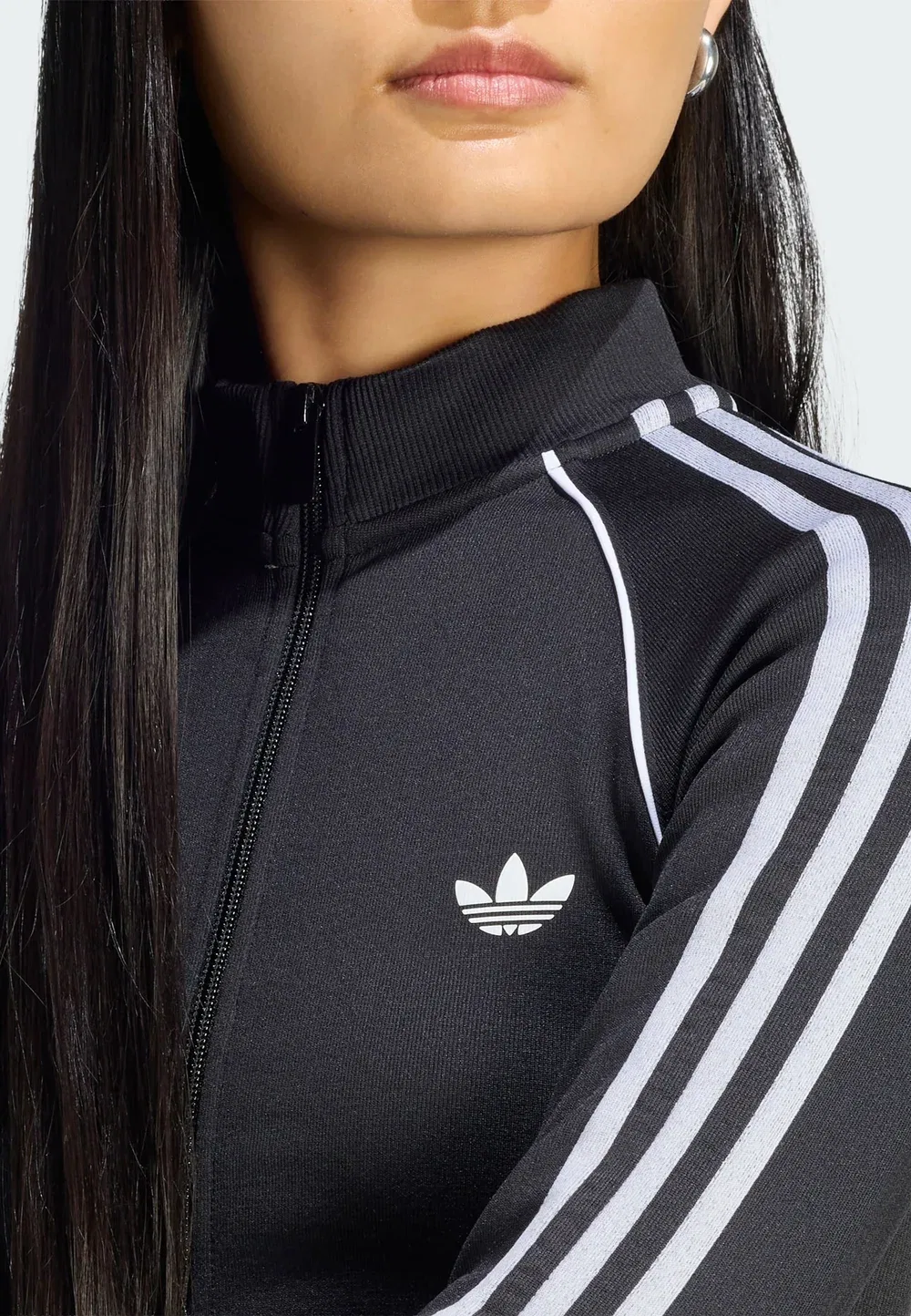 Спортивная футболка Essentials с тремя полосками, бесшовная, на молнии Adidas Originals, Black — фото 4
