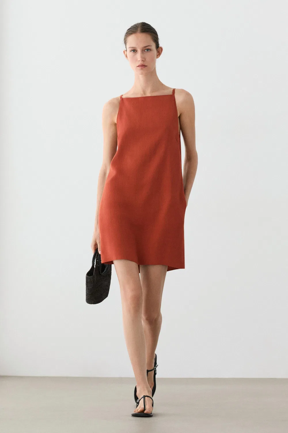 Платье Massimo Dutti, мини, рустый