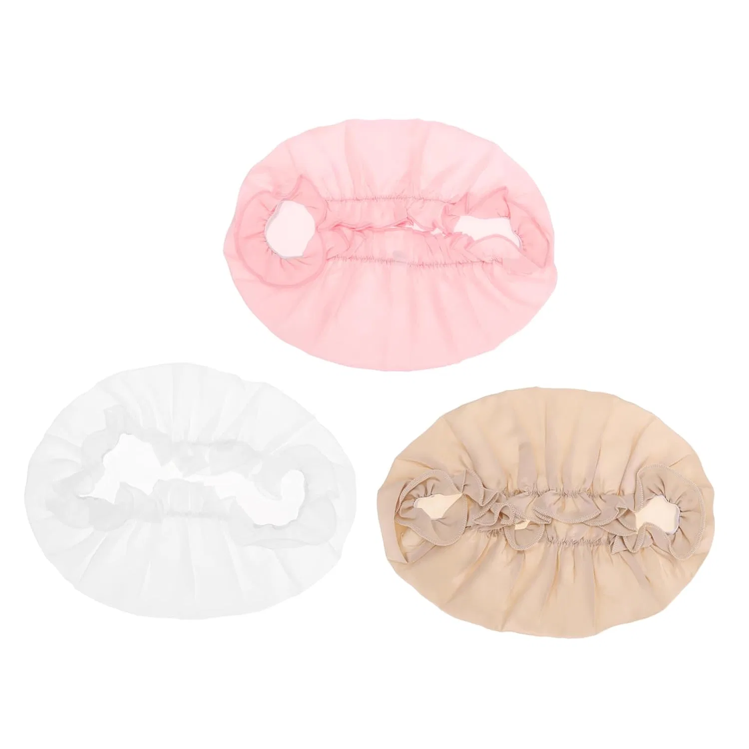 Шапочка для душа 3 шт, Satin, Baluue, Khaki/White/Pink