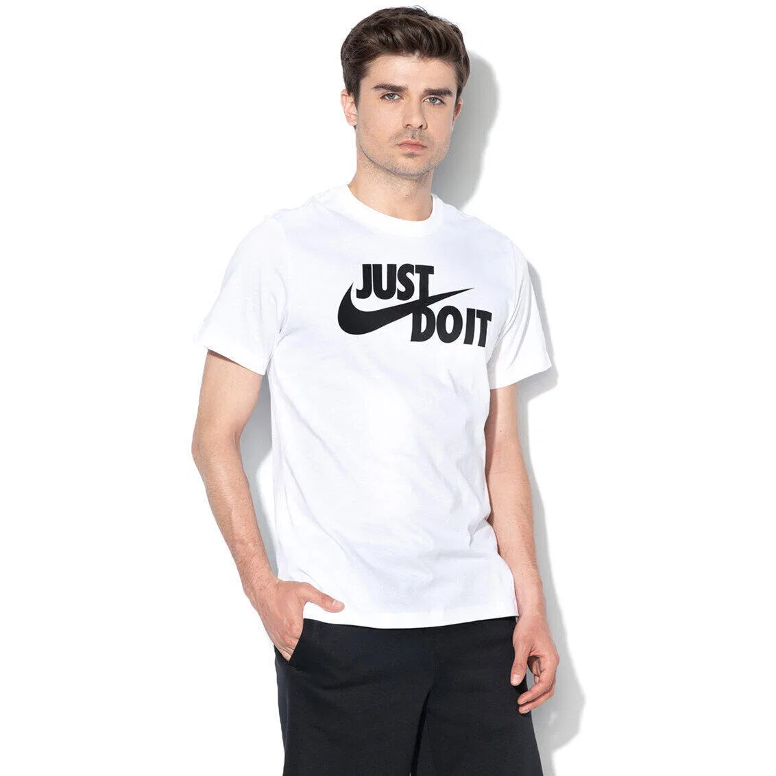 Мужская хлопковая футболка Nike JDI Swoosh, Weiss — фото 3