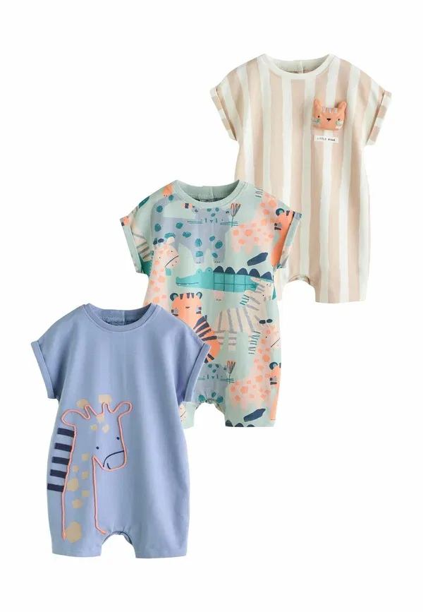 Боди-слипы 3 шт с принтом Regular fit Next Safari, синий