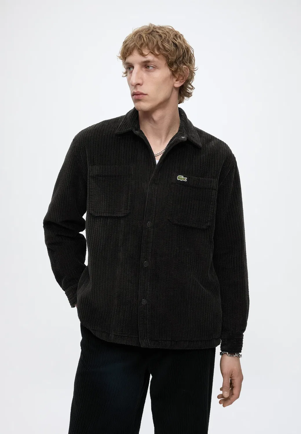 Вельветовая рубашка - рубашка Lacoste, Black — фото 4